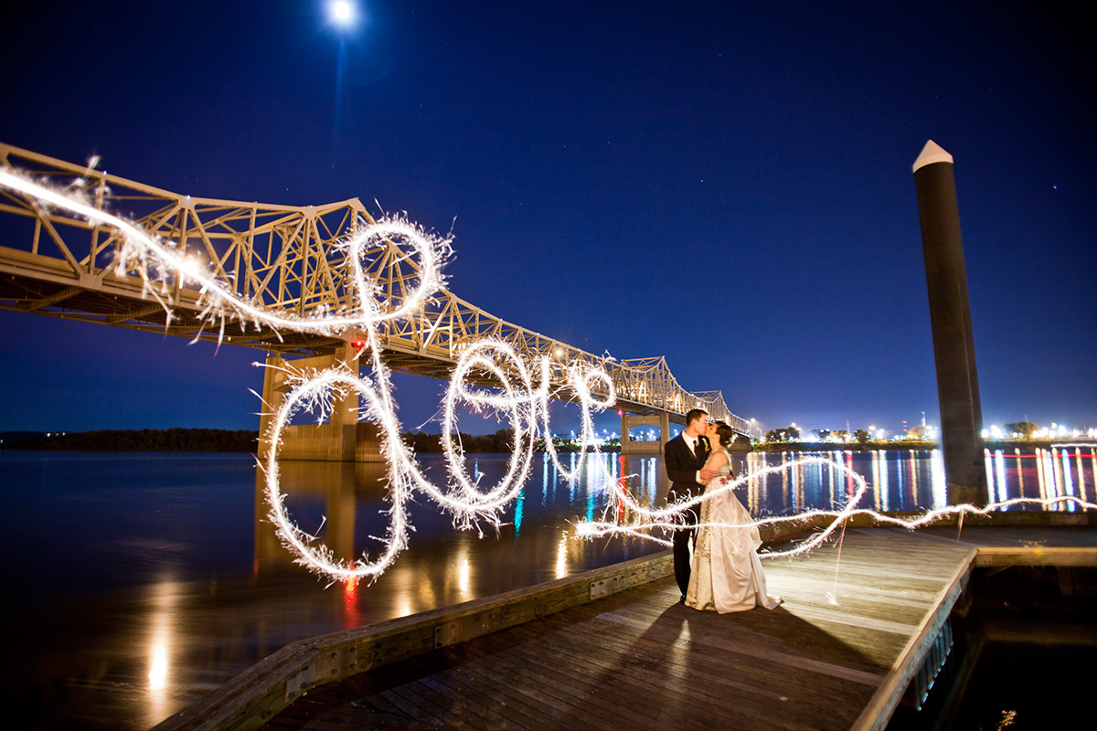 wedding photography sparkler portrait